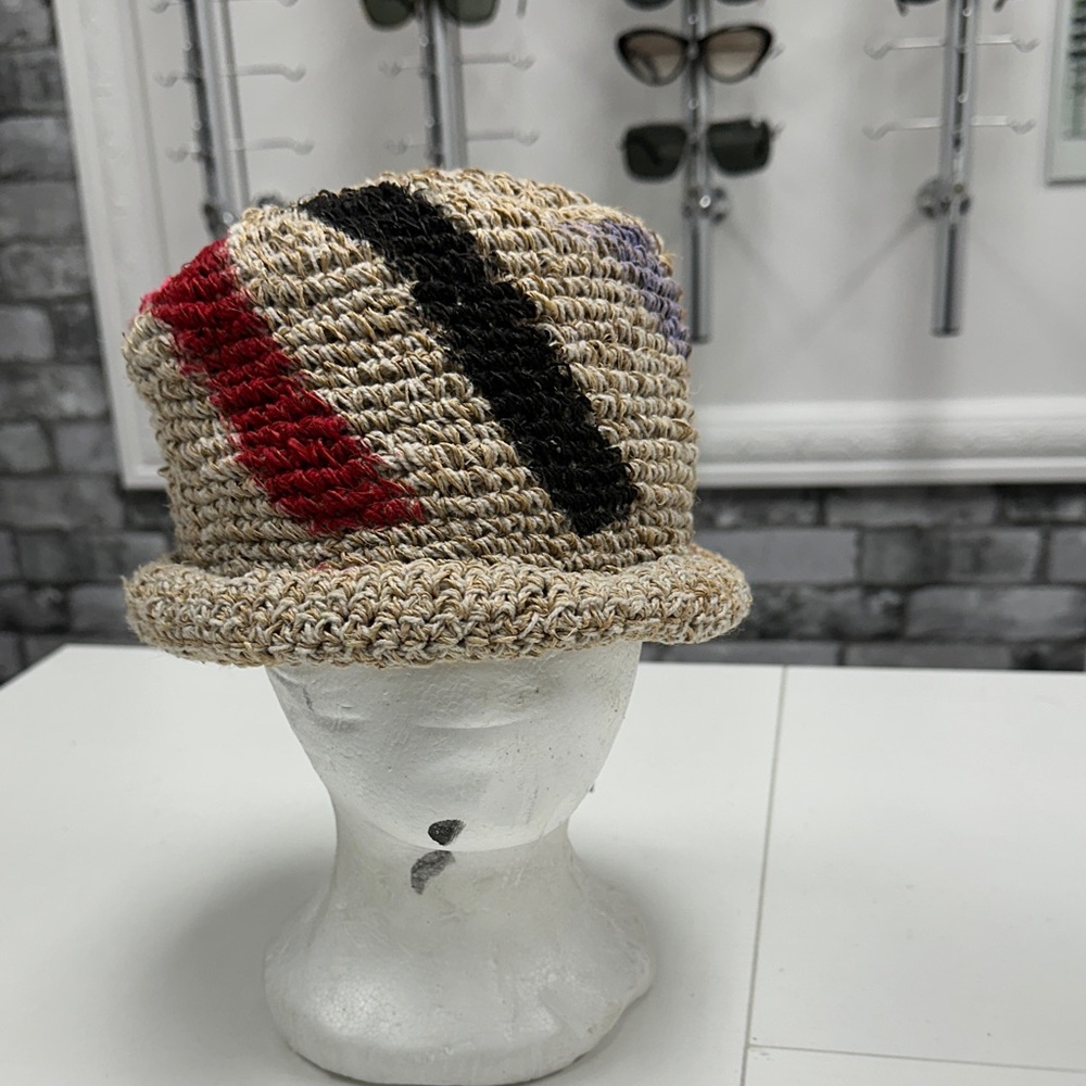 Stylish Straw Hat with Colorful Stripes